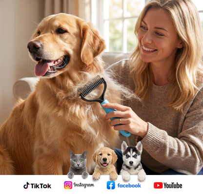 Double-Sided Pet Dematting & Grooming Comb
