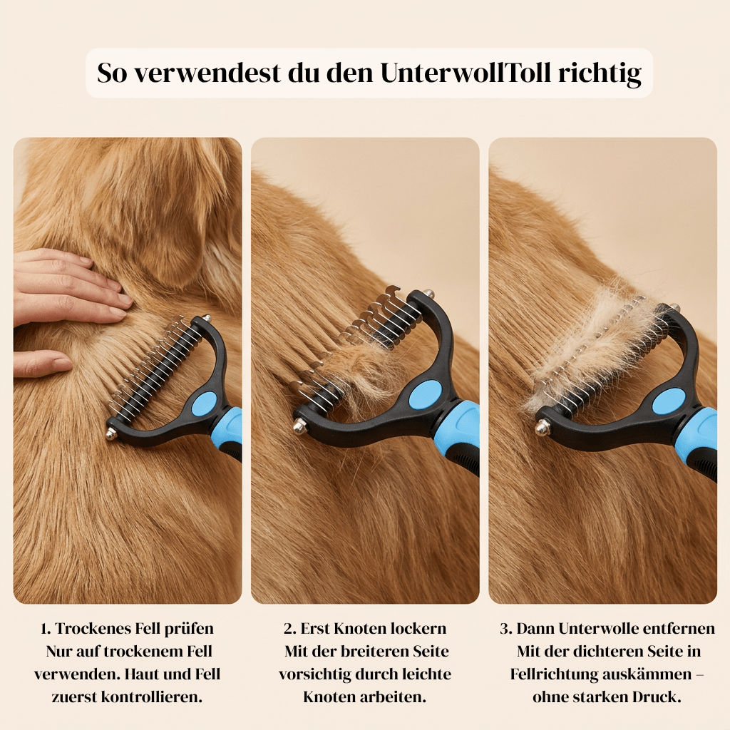 Double-Sided Pet Dematting & Grooming Comb - gluecklichhund