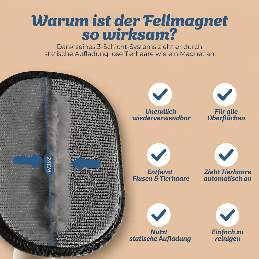 Fellmagnet Handschuh – Tierhaare entfernen ohne Fusselrolle - gluecklichhund